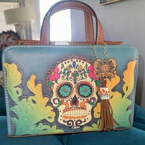 Multicolor Sugar Skull Satchel